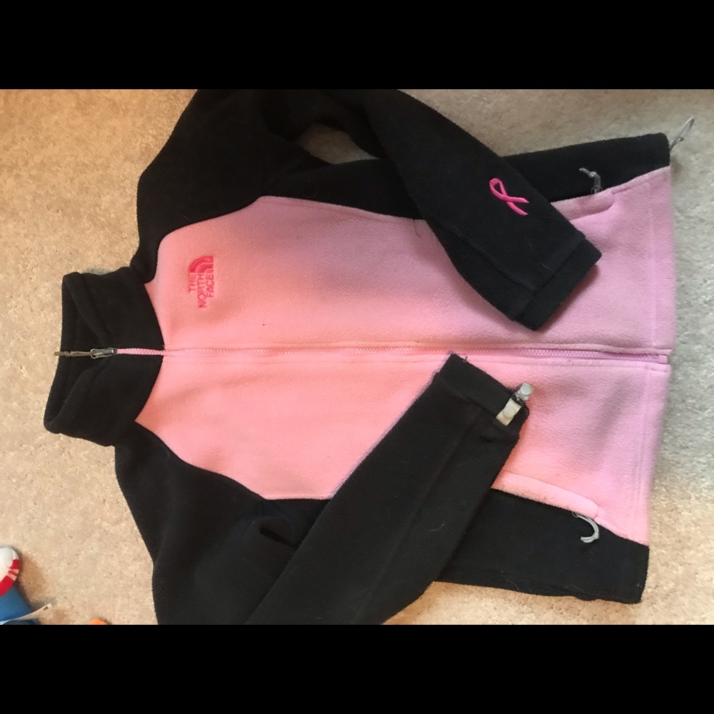 Pink and black north face